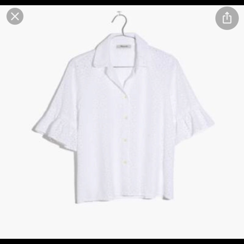Madewell Eyelet Bell-sleeve Shirt